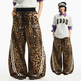 MEDM classic leopard print bar casual curved knife sweatpants embroidered with stars fashion personality men's and women's casual pants