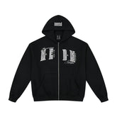 MEDM 26 New Pearl Letter Casual Zipper Hoodie Spring and Autumn American Plush Couple Hoodie Hoodie Sweatshirt