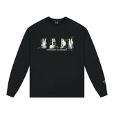MEDM26SS Vine Origami Camellia Long Sleeve T-shirt for Men and Women Spring and Autumn Base Shirt, T-shirt, Loose Top Clothes
