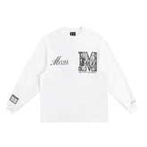 MEDM Fashion Brand Snake Pattern Collar Letter Top China-Chic Round Neck Long Sleeve T-shirt Men's Autumn American Hip Hop Couple