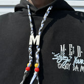 MEDM Trendy Brand M Button Woven Rope Hoodie Men's Spring and Autumn China-Chic Design Street Retro Casual Hoodie
