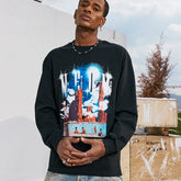 MEDM Sinking Fantasy Long sleeved T-shirt for Men in Spring and Autumn, American Hip Hop T-shirt for Women, Round Neck Casual Base Top