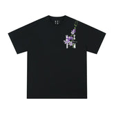 MEDM Vine Flower Embroidered Logo Tee
