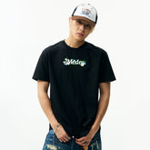 MEDM Light Embroidered Flower Casual Round Neck T-shirt American Street Versatile Letter Printed Loose Couple Short Sleeve