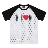 MEDM Large Body Full of Star Shadow Logo Love Printed Casual Shoulder Short Sleeve Trendy Brand Loose Couple T-shirt