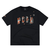 MEDM Camouflage Letter Sticker Diamond Simple Casual Round Neck T-shirt Street Relaxation Loose Look Slim Couple Short Sleeve Summer