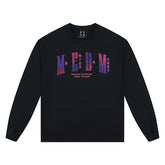 MEDM toothbrush embroidered seal long sleeved T-shirt for men's autumn loose top for women's American hip-hop couple casual T-shirt