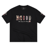 MEDM leather leopard print collage large logo casual round neck short sleeved American retro style loose couple T-shirt summer