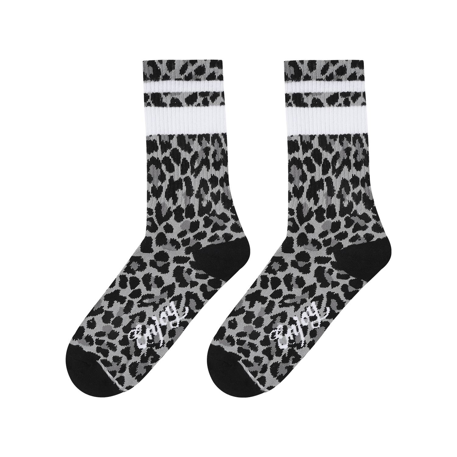 MEDM three-dimensional leopard print jacquard sweat absorbing breathable socks with versatile retro contrasting colors for men and women striped mid tube socks