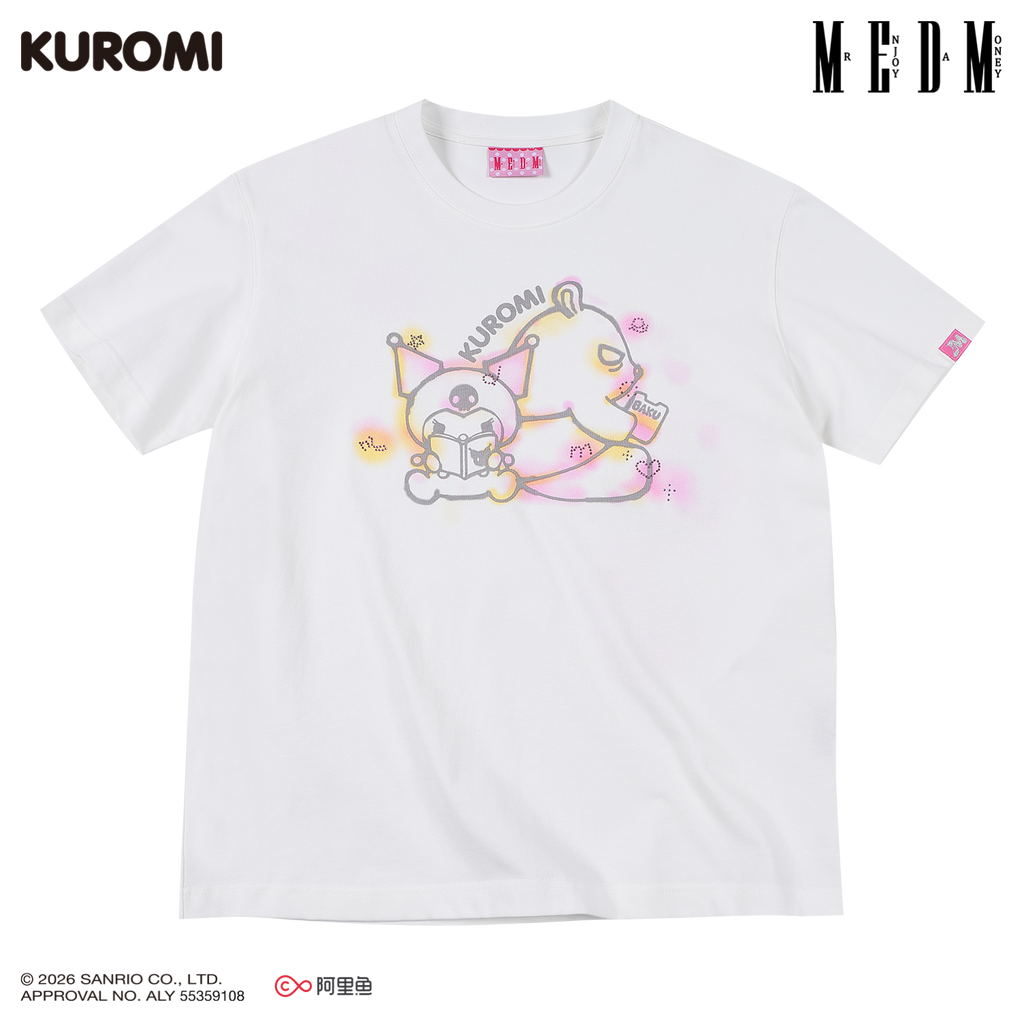 MEDM × Sanrio Family Series Graffiti Water Diamond Cool Lomi Pattern Casual Round Neck Short Sleeve Summer Couple T-shirt