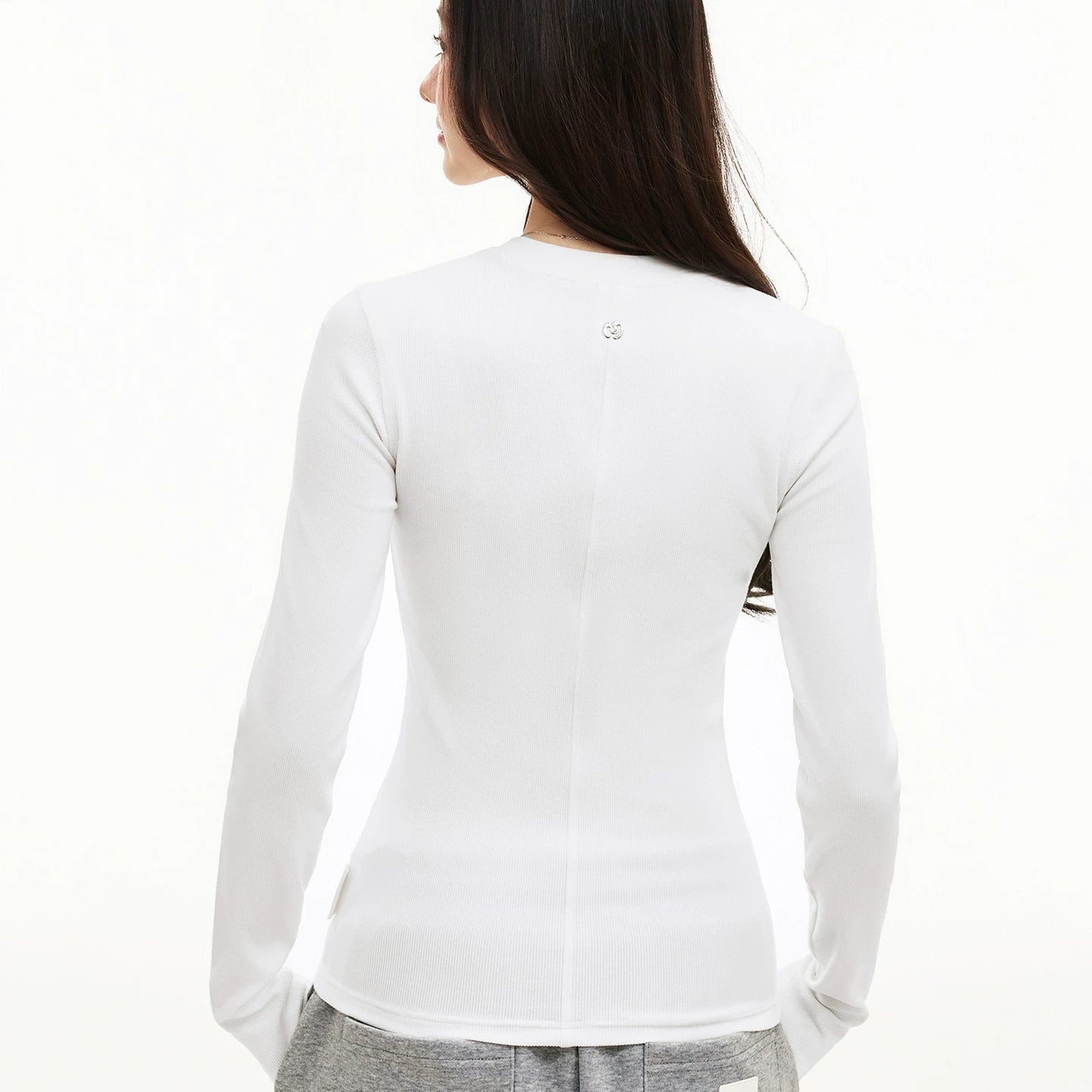 MEDM minimalist design woven label slim fit Henry shirt T-shirt for women, thin and high-end, slimming and versatile casual top for spring