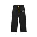 MEDM American basic font loose straight leg sweatpants with spring and autumn velvet drawstring for men and women's casual sports pants