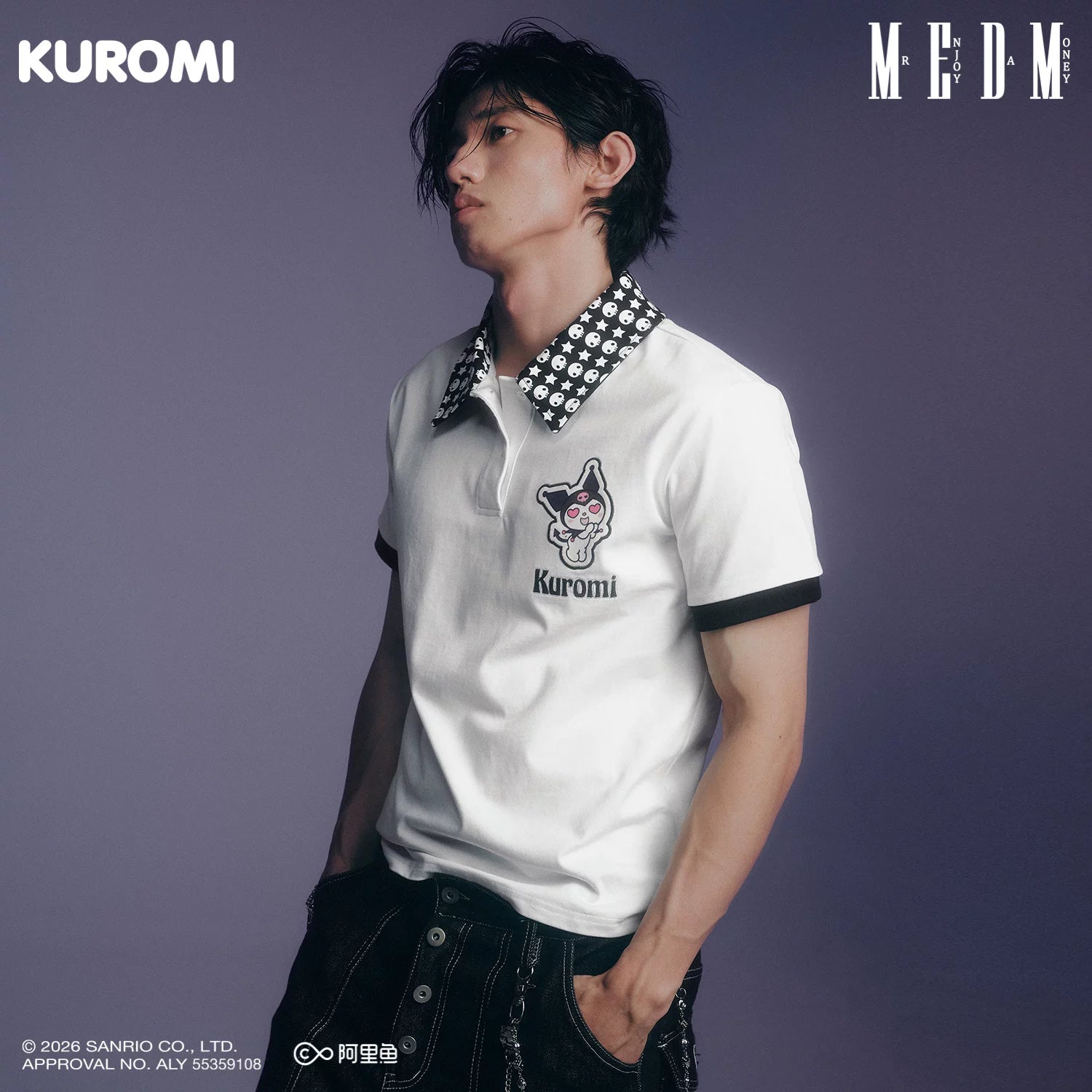 MEDM × Sanrio Family Series Color Contrasting Collar Casual Short Sleeve Polo Shirt Cool Lomi Pattern Top Summer