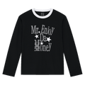 MEDM Star Skin Retro Stripe Casual Round Neck Long Sleeve T-shirt American Street Simple and High End Top Trendy