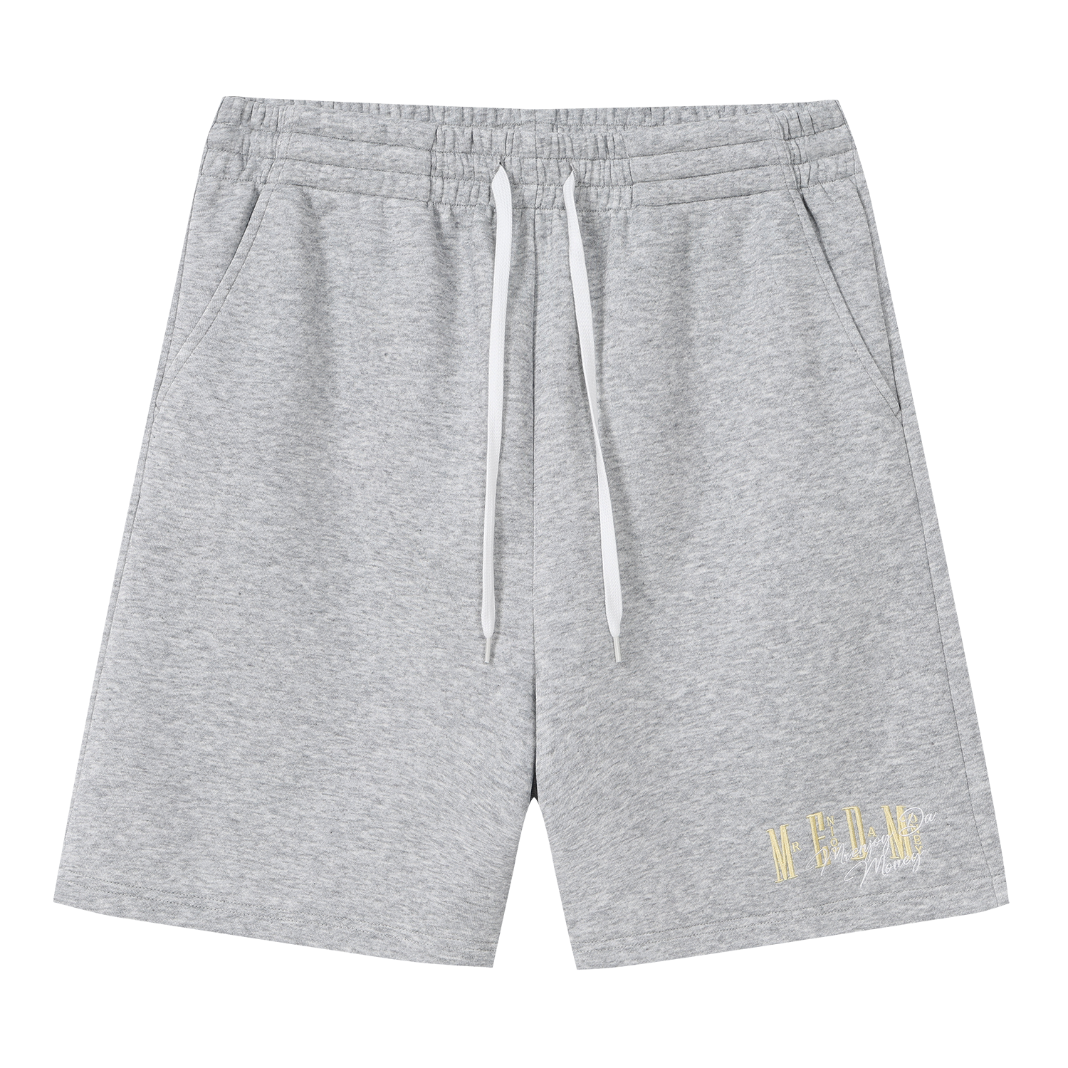MEDM Color Basic Versatile Logo Embroidered Loose Shorts Trendy Men's and Women's Simple Drawstring Casual Pants Summer