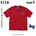 MEDMx Detective Conan collaboration bow embroidery logo casual short sleeved anime printed couple T-shirt summer