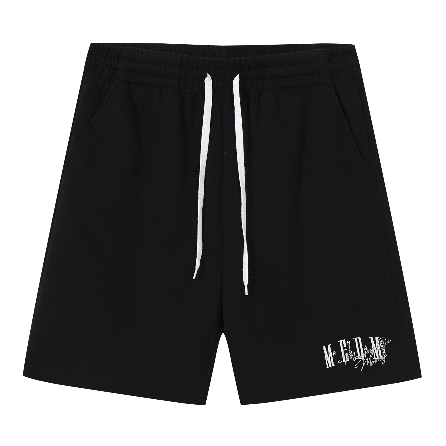 MEDM Color Basic Versatile Logo Embroidered Loose Shorts Trendy Men's and Women's Simple Drawstring Casual Pants Summer