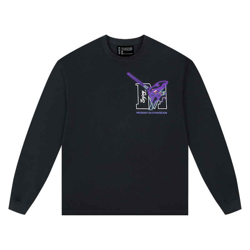 MEDMxEVA Joint Basic Logo Long Sleeve T-shirt Men's Casual Hoodie Top Women's Spring/Autumn American T-shirt