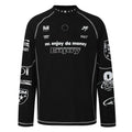 MEDM combination letter logo print contrasting bright line sports long sleeved T-shirt trendy outdoor casual quick drying top