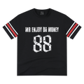 MEDM star studded bead contrasting striped quick drying casual retro jersey loose antibacterial short sleeved T-shirt for men and women