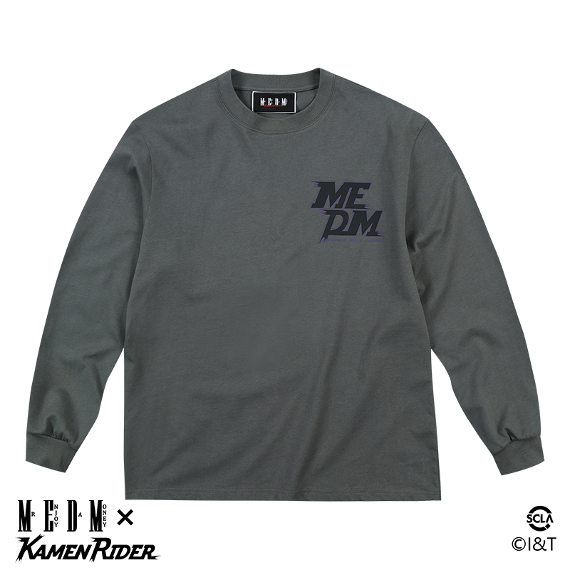 MEDMx Kamen Knight Knight Riding Card Series Basic Long Sleeve T-shirt for Men and Women, Spring and Autumn American T-shirt Trendy