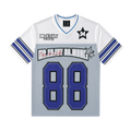 MEDM Couple T-shirt New Retro Splicing Color Contrasting V-neck Short Sleeve Top Versatile World Cup Jersey Long