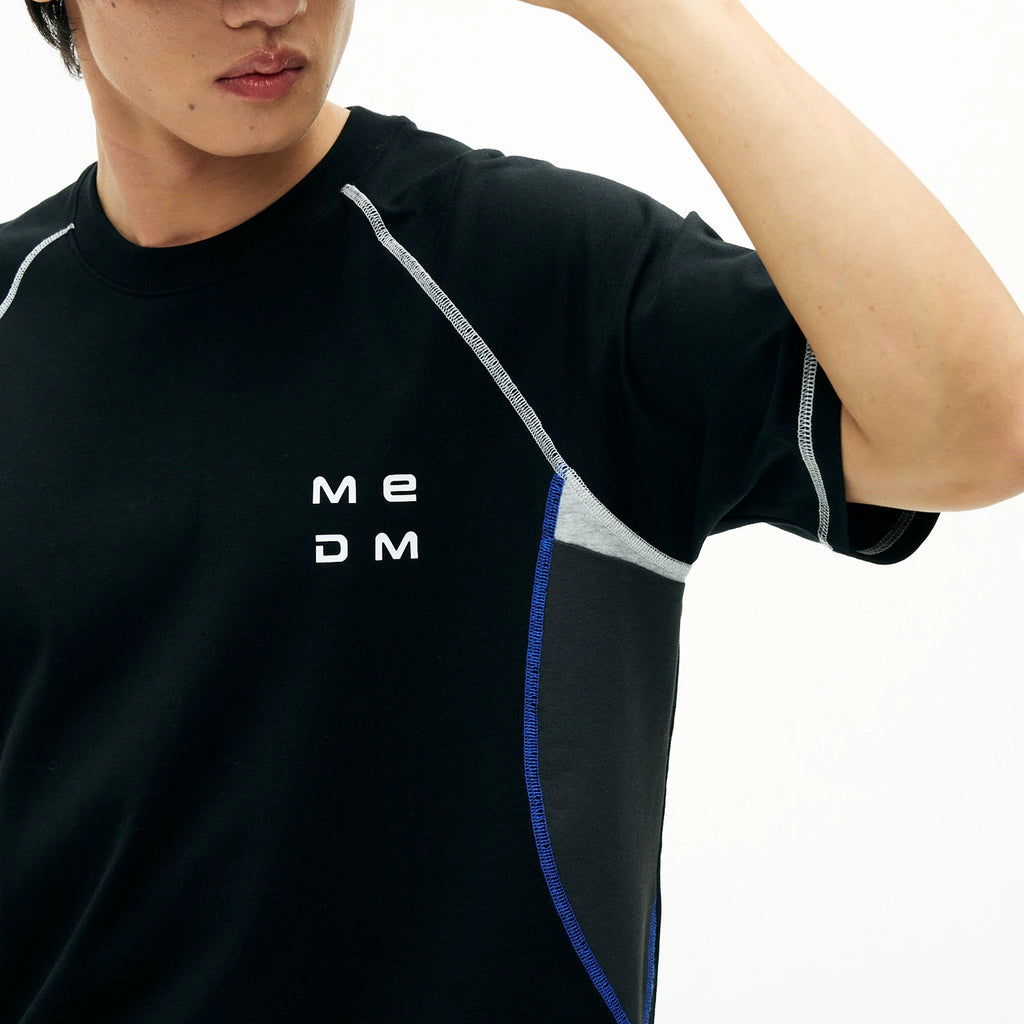 MEDM Ripple Gradient Letter Printed Casual Round Neck T-shirt Trendy Sports Wind Speed Dry Breathable Short Sleeve Half Sleeve Summer