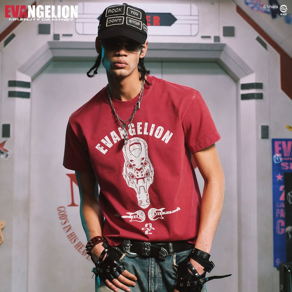 MEDMxEVA NEVER END series body washed and worn casual round neck short sleeved shirt worn and loose T-shirt trendy