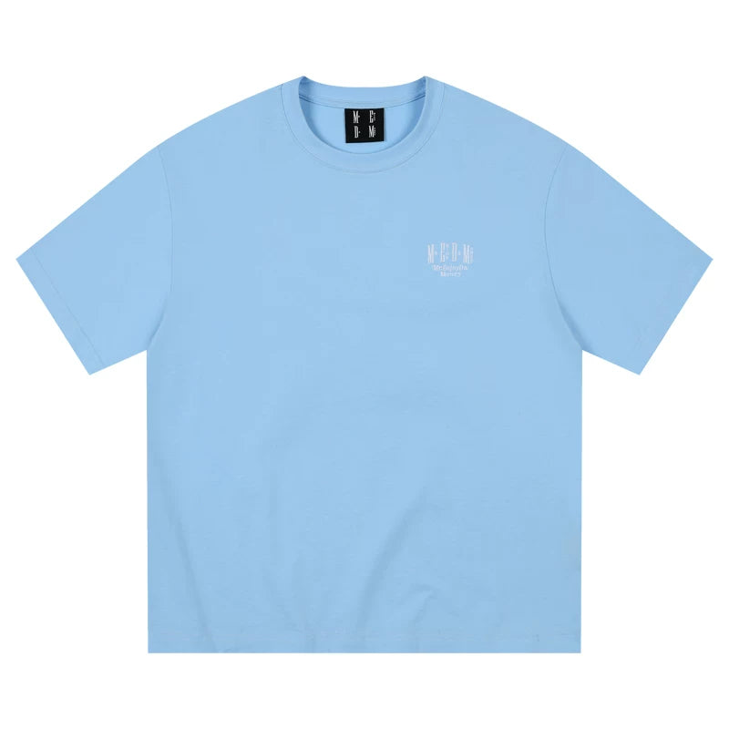 MEDM letter embroidered T-shirt unisex American TEE loose base short sleeved 2025 spring fashion brand T-shirt