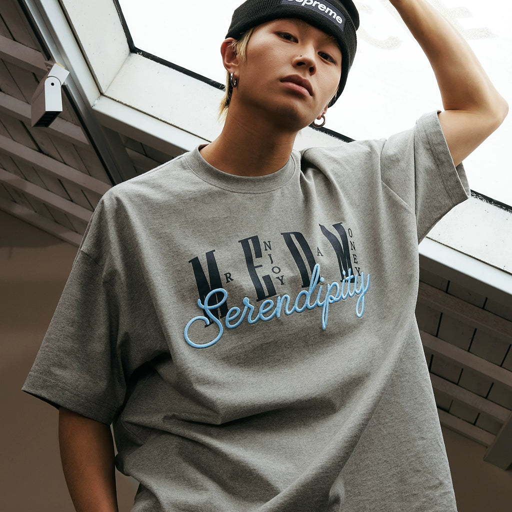 MEDM26SS 3D Embroidery Basic Set Pure Cotton Short Sleeve T-shirt for Men in Summer, Loose and Simple Round Neck Top for Women