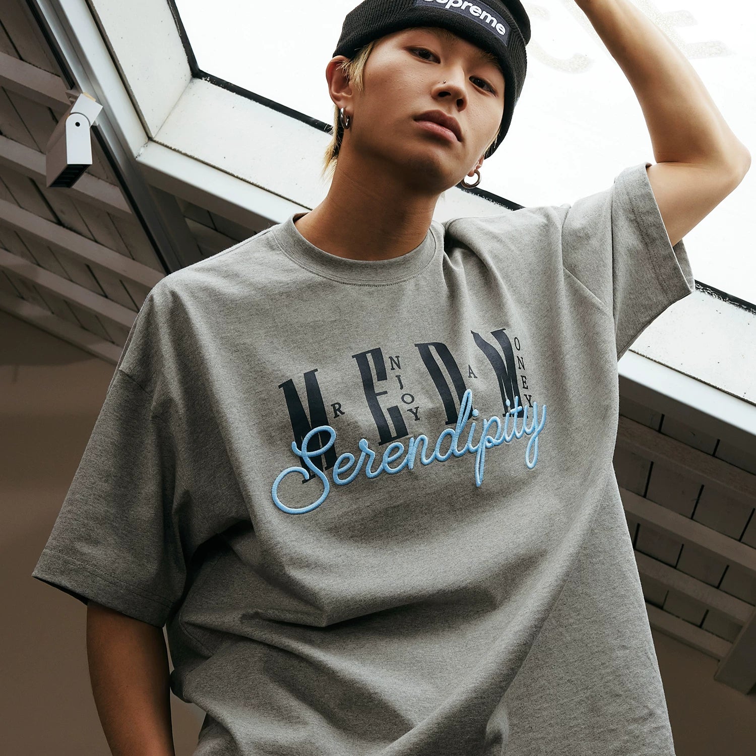 MEDM26SS 3D Embroidery Basic Set Pure Cotton Short Sleeve T-shirt for Men in Summer, Loose and Simple Round Neck Top for Women