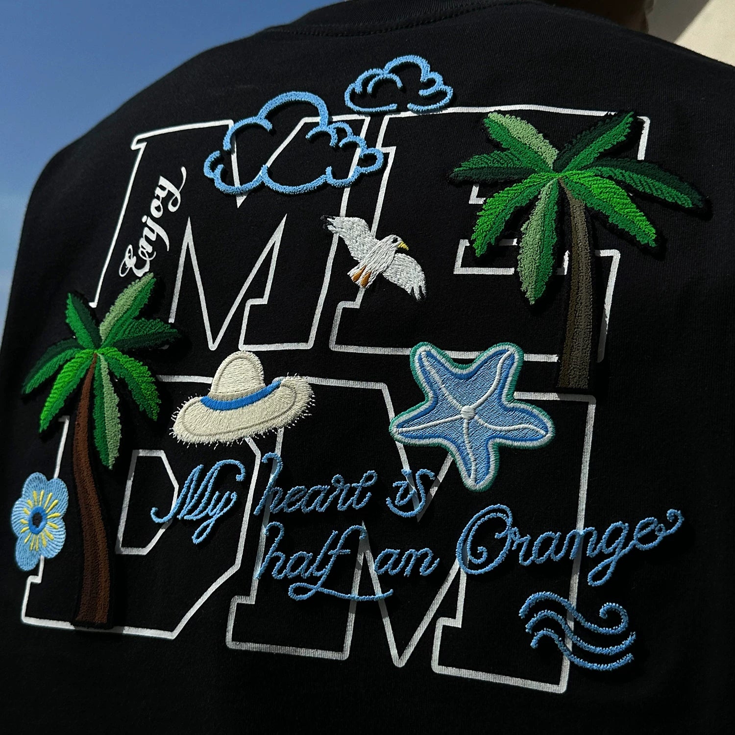 MEDM26SS Summer Palm Tree Summer T-shirt for Men, Pure Cotton Short Sleeve for Women, Design Sense, Niche American T-shirt Trend