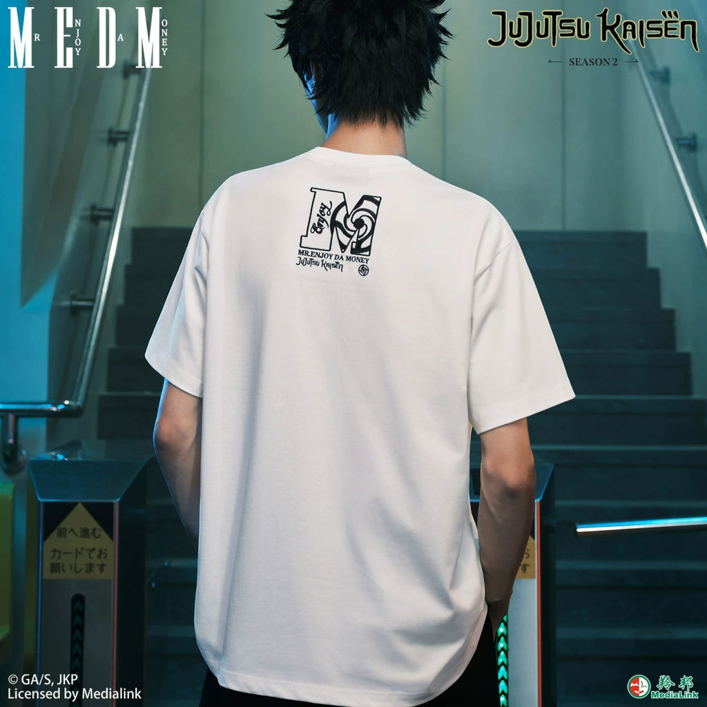MEDM x Spell Battle Collaboration - Character ICON Velcro Casual Round Neck T-shirt Embroidered Letters Men's and Women's Short Sleeves