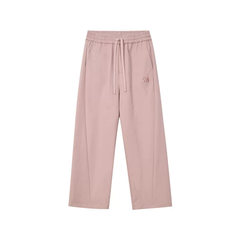 MEDM deconstructive splicing basic drawstring casual pants for men and women, American style simple and versatile wide leg loose pants for spring and autumn