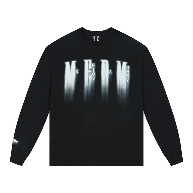 MEDM American fashion brand Phantom Logo long sleeved T-shirt for couples, autumn high street retro casual T-shirt