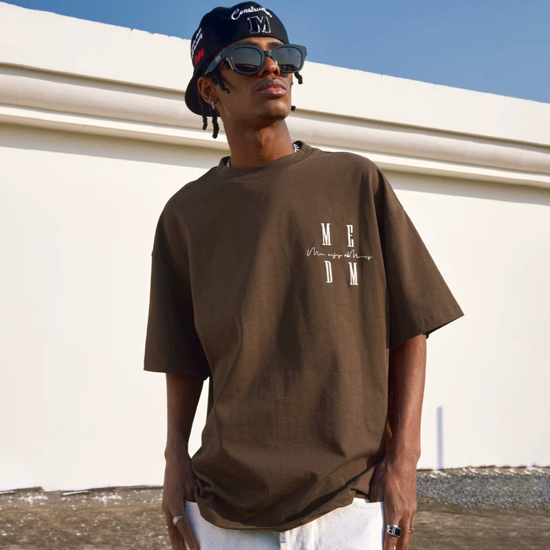 MEDM China-Chic Summer Short Sleeve T-shirt Wang Hedi Same style Men's and Women's Cotton Fashion T-shirt