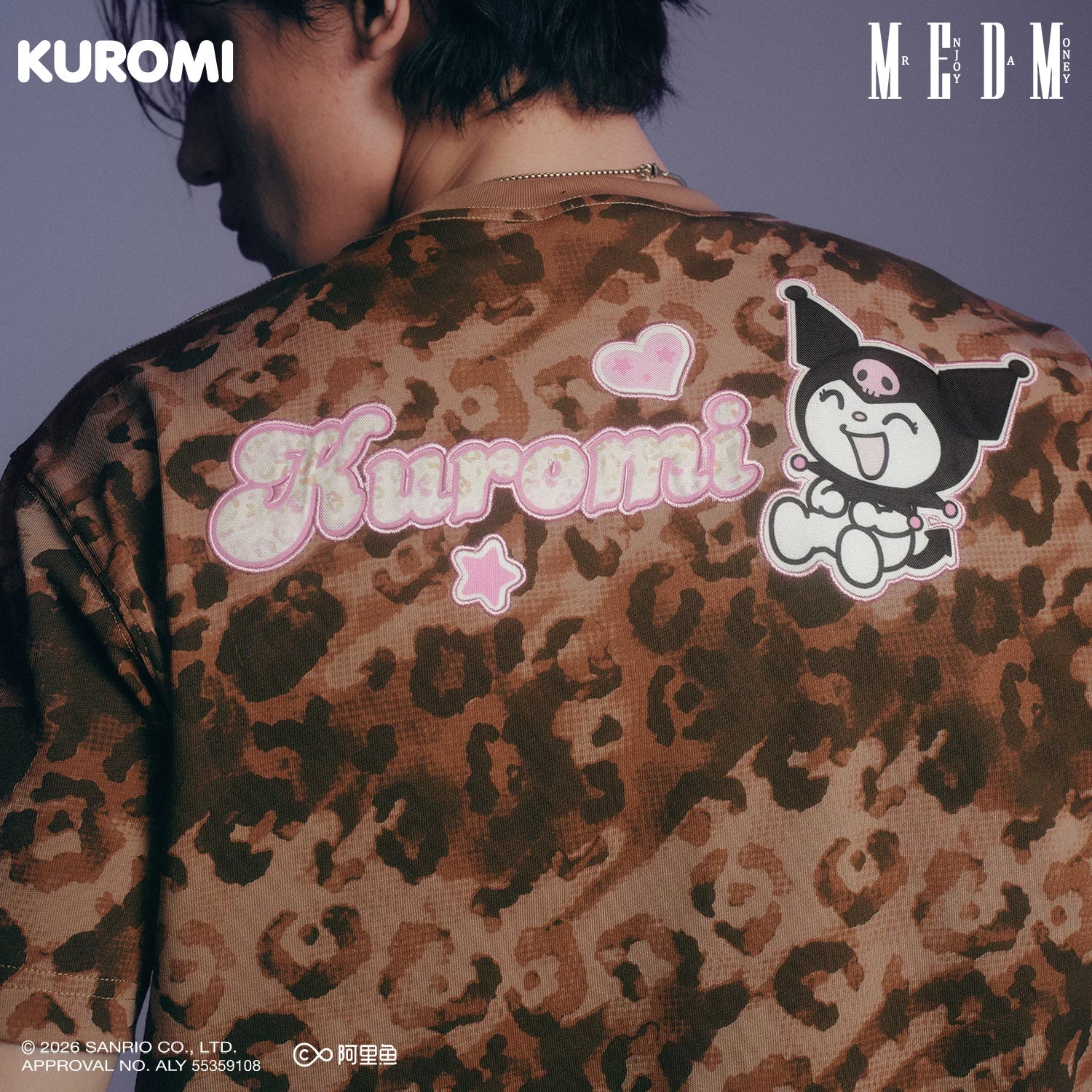 MEDM × Sanrio Family Series Leopard Pattern Cool Lomi Pattern Printed Casual Short Sleeve Loose Couple T-shirt Summer