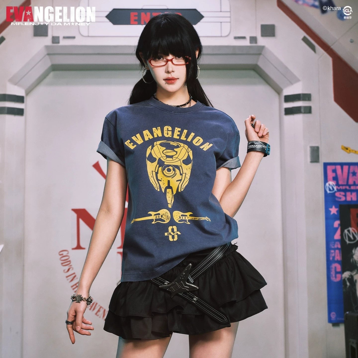 MEDMxEVA NEVER END series body washed and worn casual round neck short sleeved shirt worn and loose T-shirt trendy