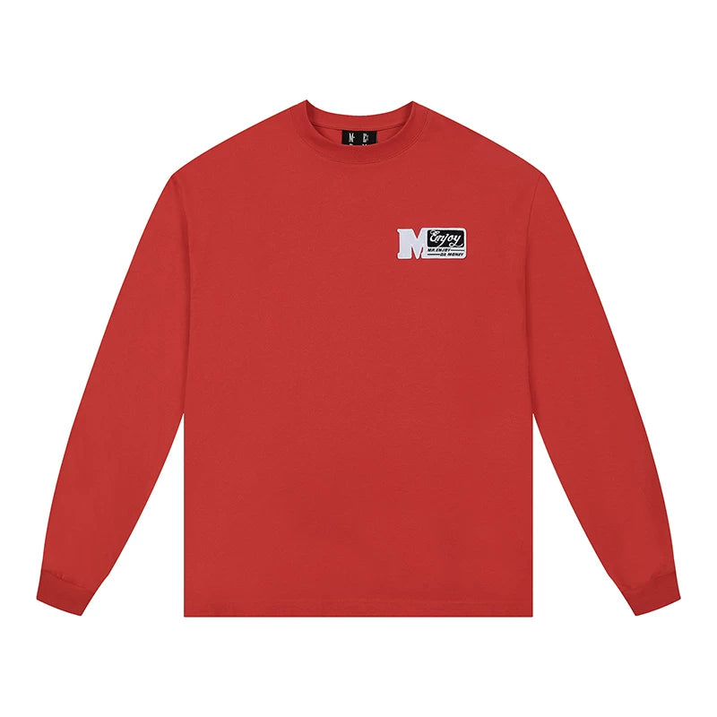 MEDM small label armband long sleeved T-shirt men's autumn top women's American T-shirt couple casual versatile top trend