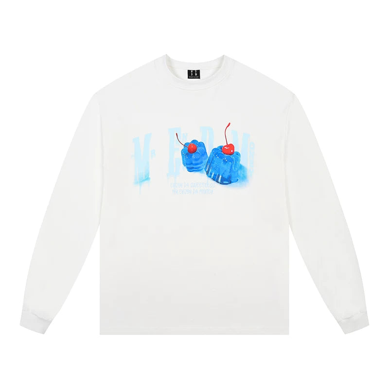 MEDM cake series long sleeved T-shirt unisex autumn versatile top American hip-hop loose casual T-shirt