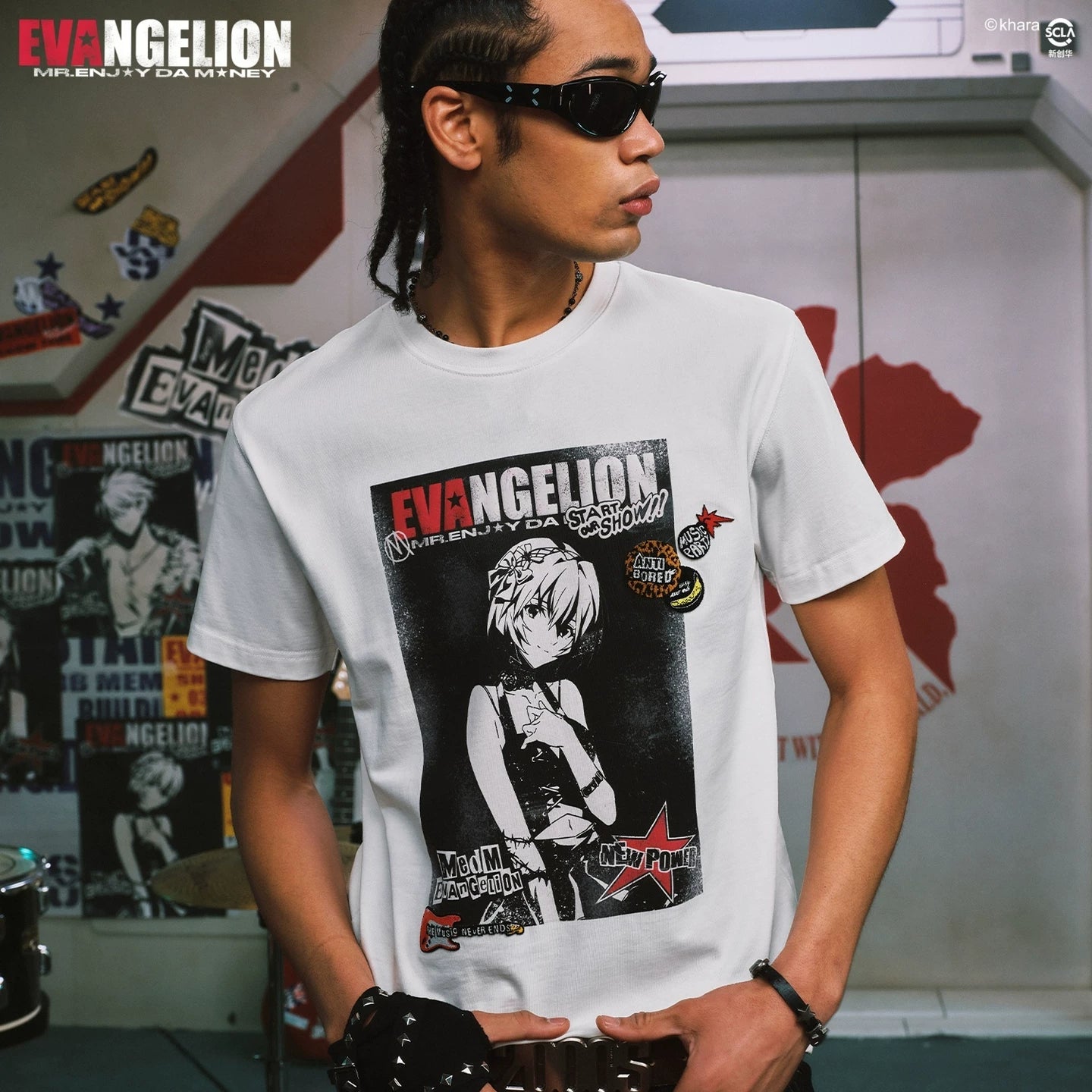 MEDMxEVA NEVER END series character posters made old casual round neck short sleeved personalized versatile T-shirt trend
