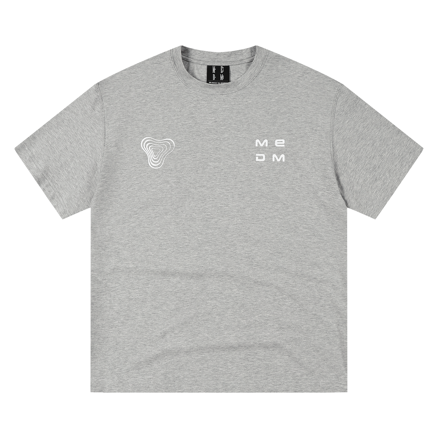 MEDM Island Sports Series Loose Shoulder Round Neck T-shirt Trendy Breathable Slimming Letter Printed Casual Short Sleeve