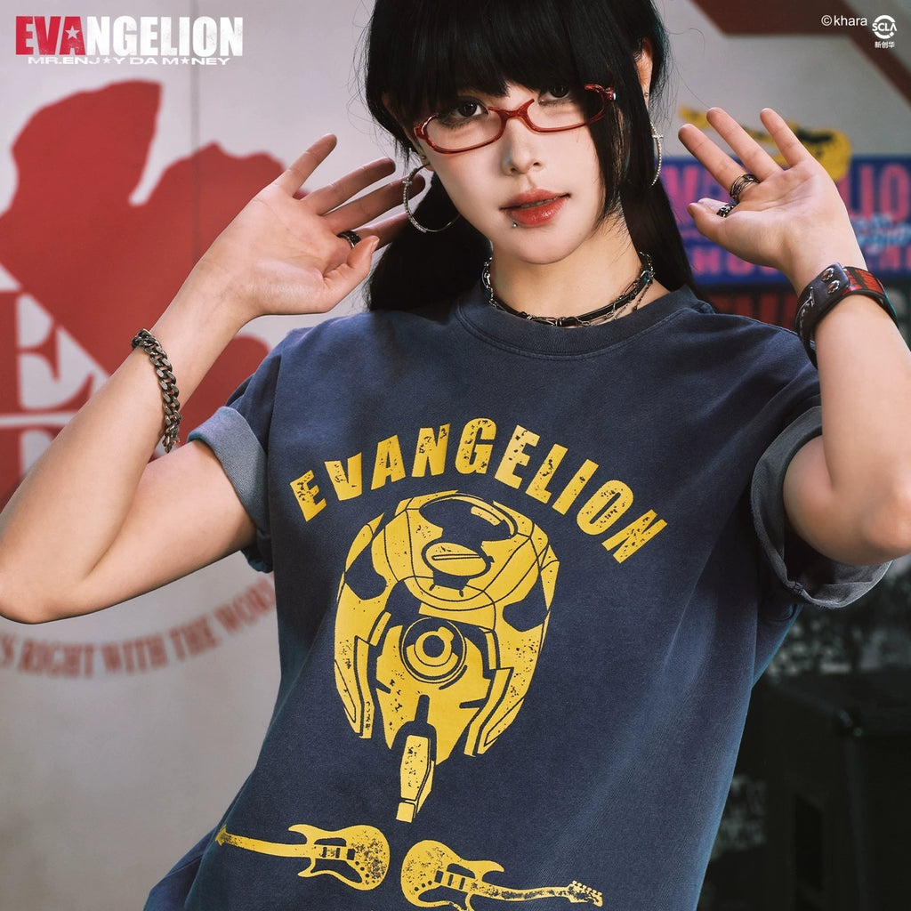 MEDMxEVA NEVER END series body washed and worn casual round neck short sleeved shirt worn and loose T-shirt trendy