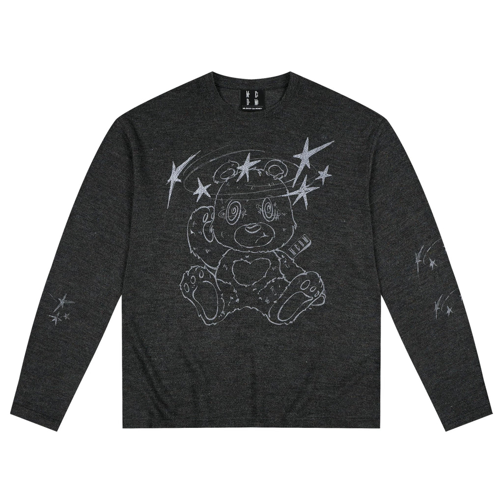 MEDM Dazzling Bear Series Printed Casual Long Sleeve Hoodie Trendy Skin friendly Breathable Round Neck Couple Top Autumn