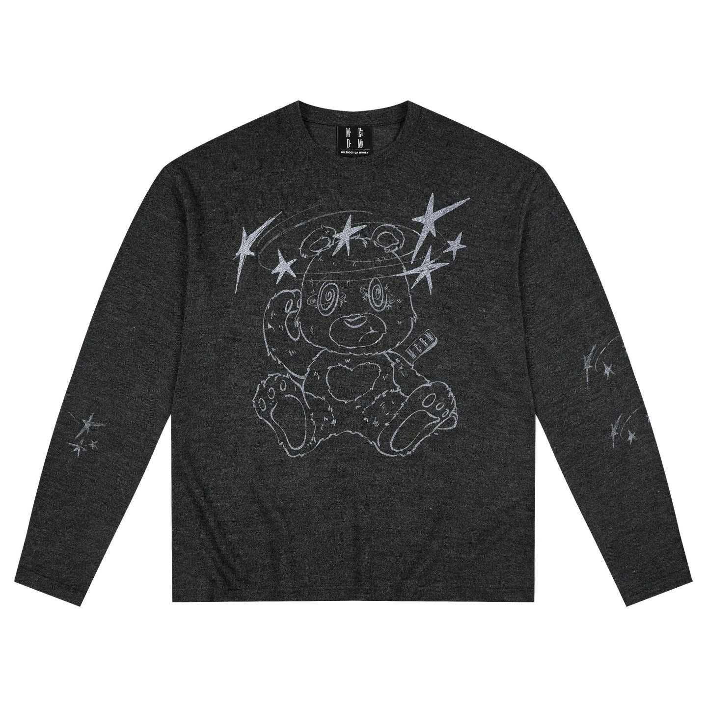 MEDM Dazzling Bear Series Printed Casual Long Sleeve Hoodie Trendy Skin friendly Breathable Round Neck Couple Top Autumn