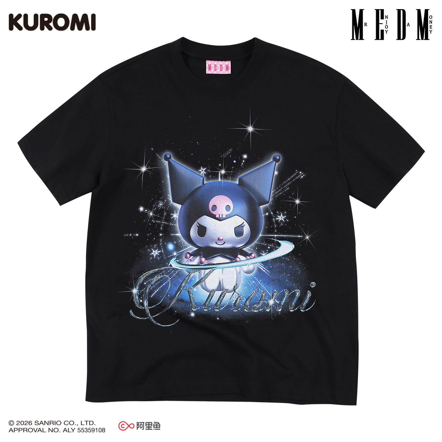 MEDM × Sanrio Family Series Dark Style 3D Acid Leisure T-shirt Cool Lomi Pattern Round Neck Short Sleeve Summer