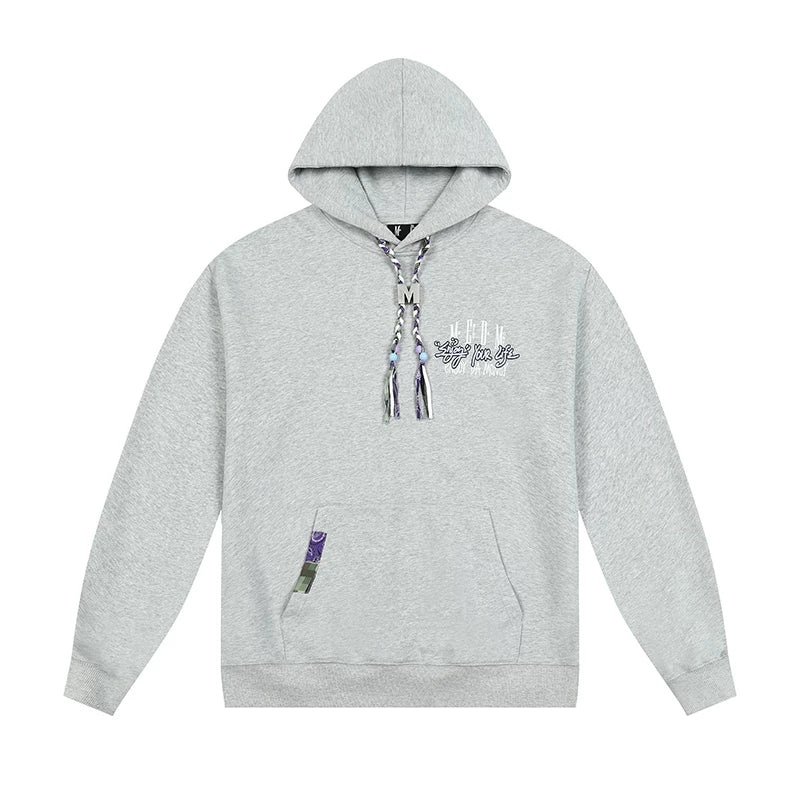 MEDM Trendy Brand M Button Woven Rope Hoodie Men's Spring and Autumn China-Chic Design Street Retro Casual Hoodie