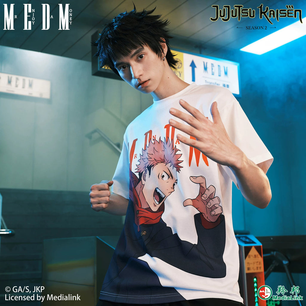 MEDM x Spell Battle Collaboration - Part 2 Character Basic Printed Round Neck Short Sleeve Trendy Men's and Women's Casual T-shirt