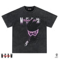 MEDMx Kamen Rider Collaboration - Half body Printed Cotton Washed Outdated Casual Short Sleeve Men's Round Neck T-shirt
