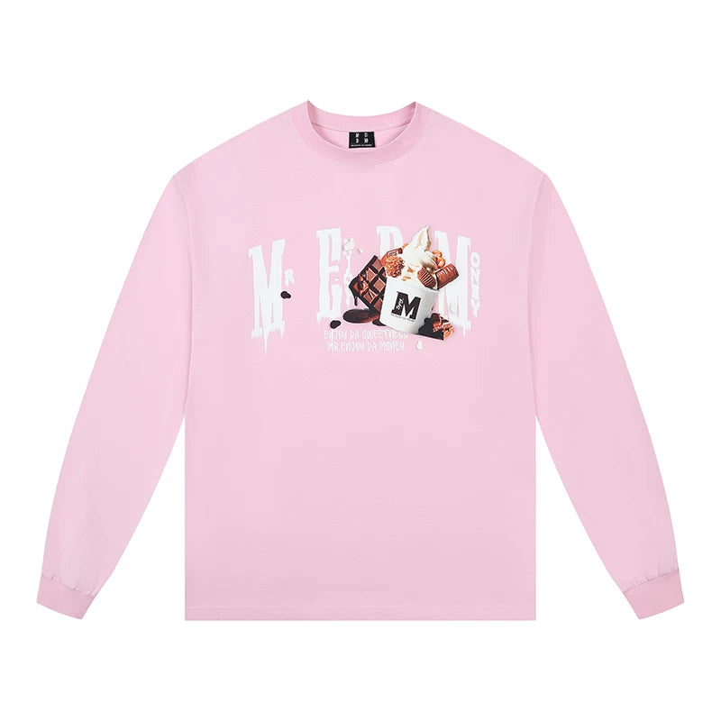 MEDM cake series long sleeved T-shirt unisex autumn versatile top American hip-hop loose casual T-shirt